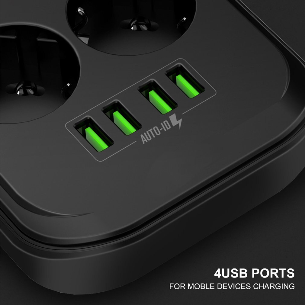 4 Usb Telefoon Oplader Meerdere Stopcontacten 6 Eu Stekkerdoos Lader Voor Thuis/Restaurant Opladen Mobiele Telefoon