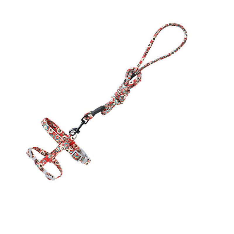 Hondenhalsband voor katten, verstelbaar harnas, riem, cartoon, huisdier, tractie, hond, kat, kitten, halster, kattenbenodigdheden voor katten, huisdierharnas, riem: Rood / M
