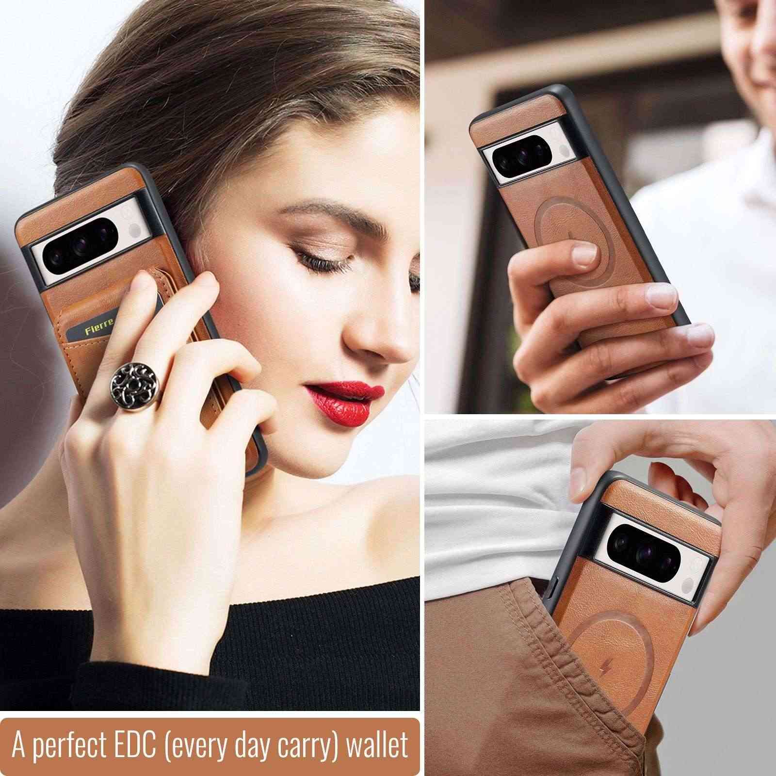 Magnetic Detachable Leather Wallet Phone Stand Case Wireless Charge Cover for Google Pixel 7 7A 8 8A 9 Pro XL 9A