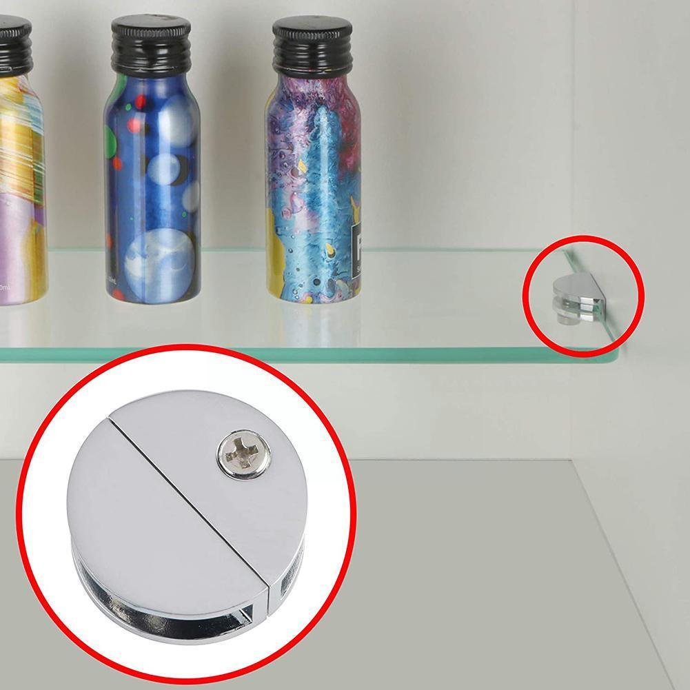 Glass Shelf Clamp Bracket Flat Round Holder Clamps Bracket Shelves Support Corner Bracket Clips For Window Balustrade Handr W1X4