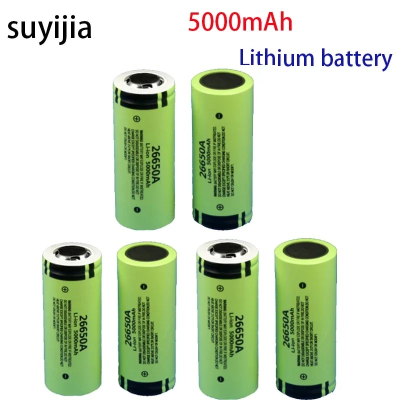 Original 26650A battery 5000mAh 3.7V 50A lithium-ion rechargeable battery 26650A LED flashlight + charger