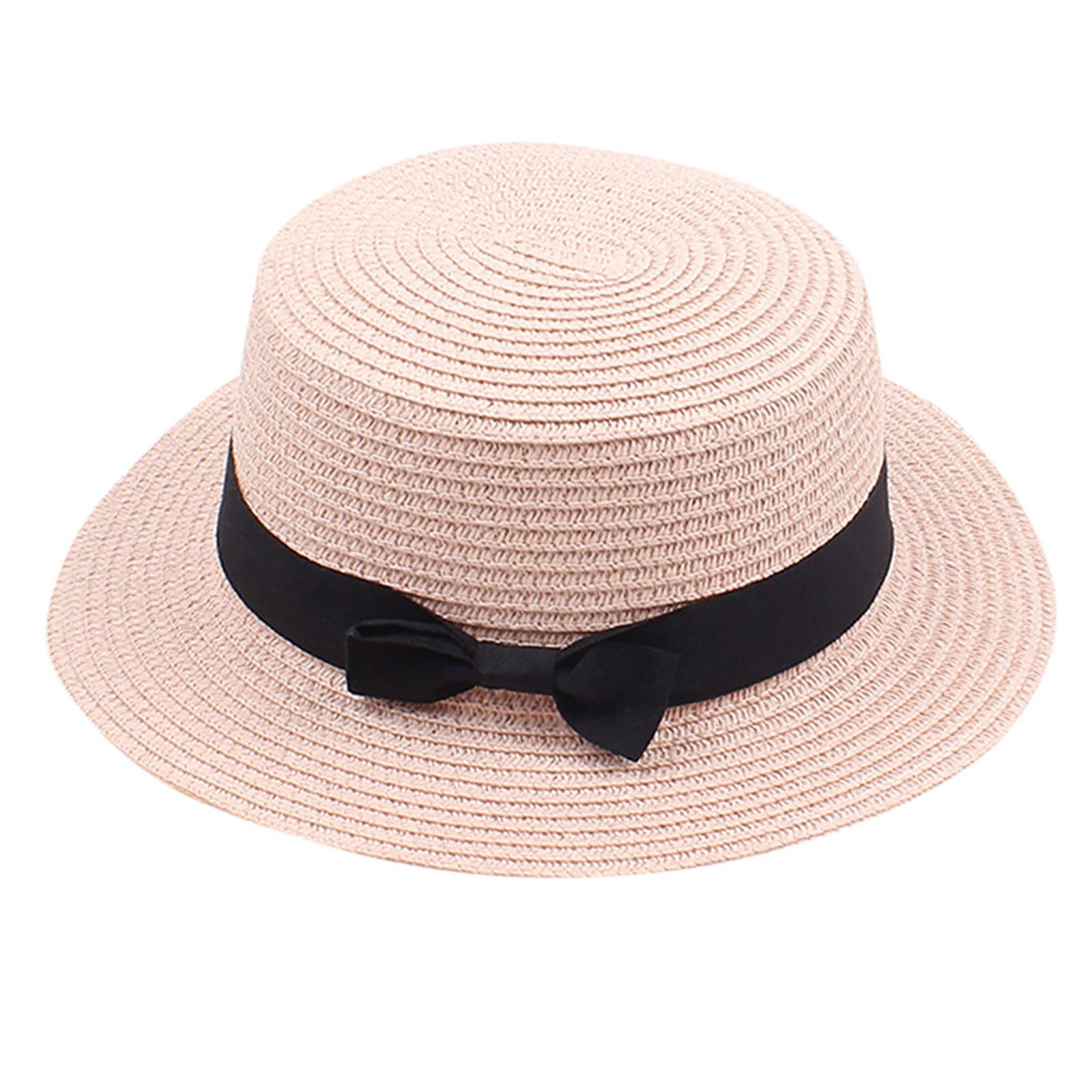 Outdoor Zomer Vrouwen Schipper Strand Hoed Brede Zijde Vrouwelijke Casual Visser Hoed Klassieke Strik Straw Zonnehoed Cap Fedora: PK