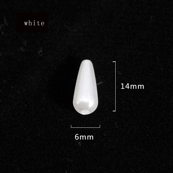 100p 6 x 10mm 6 x 14mm 8 x 15mm 8 x 20mm 8 x 30mm dråbe / pære elfenben / hvid sy på efterligning perle smykker gør perler diy spacer perler: 6 x 14mm hvide