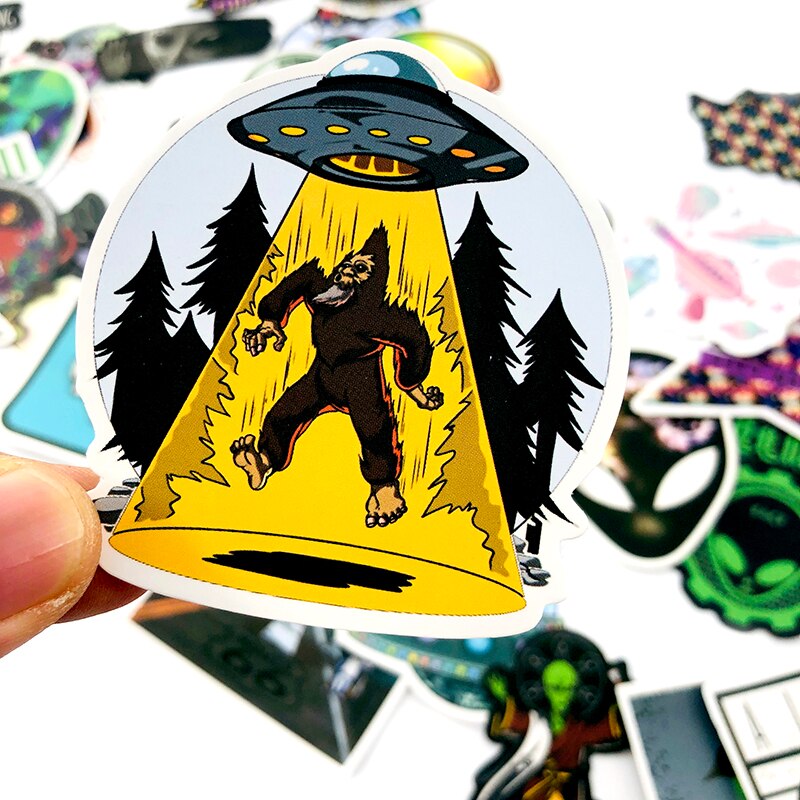 50 Stuks Alien Ufo Ruimte Pilot Sticker Forscrapbook Skateboard Gitaar Motorfiets Bagage Laptop Computer Nagel Stickers