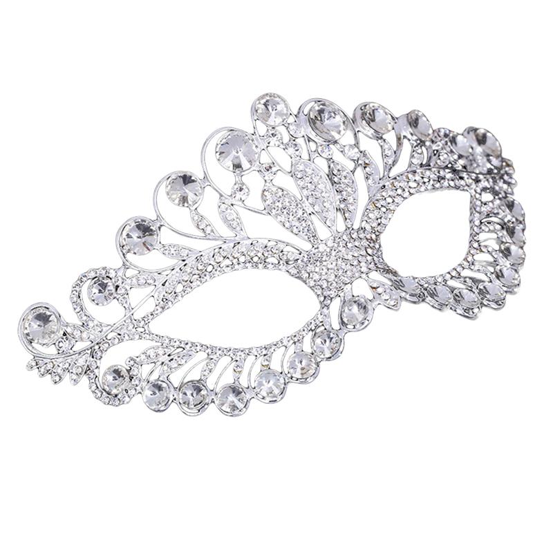 Luksus diamant rhinsten fest maske maskerade fest dekoration krone legering maske til kvinder fest indretning tilbehør fest