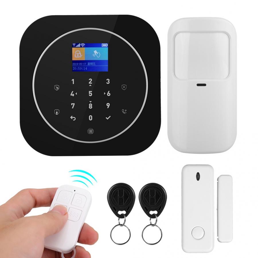 Alarm System Kits 1.8in TFT WIFI GSM Wireless Home Security Alarm APP Remote Control for Google Home 100-240V