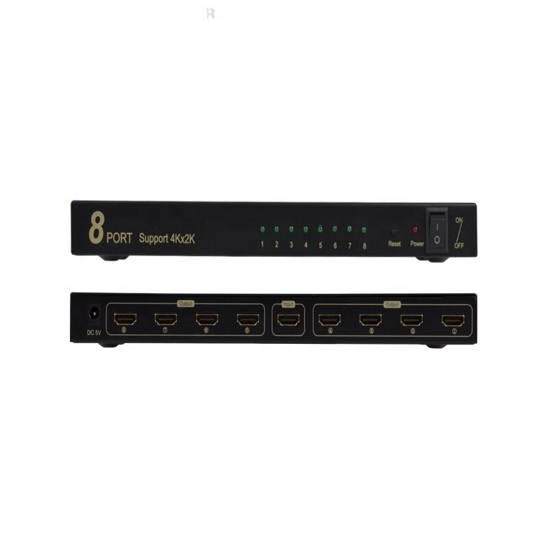 HDMI Splitter 1 In 8 Out HDMI Splitter Amplifier HDCP 1080P 4K Dual Display For HDTV DVD PS3 Xbox