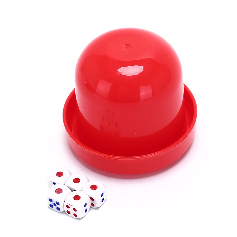 1Pc Plastic 5 Dices 3 Kleur Voor Kiezen Cilinder Vormige Shaker Case Raadspel Dice Cup Met