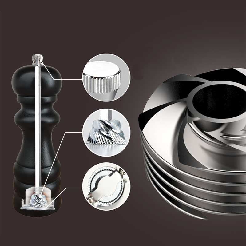 Molinillo de cerámica para sal y pimienta, molino de especias sólido ajustable, molinillo de condimentos para el hogar, herramientas de cocina, suministros para barbacoa, 1 ud.