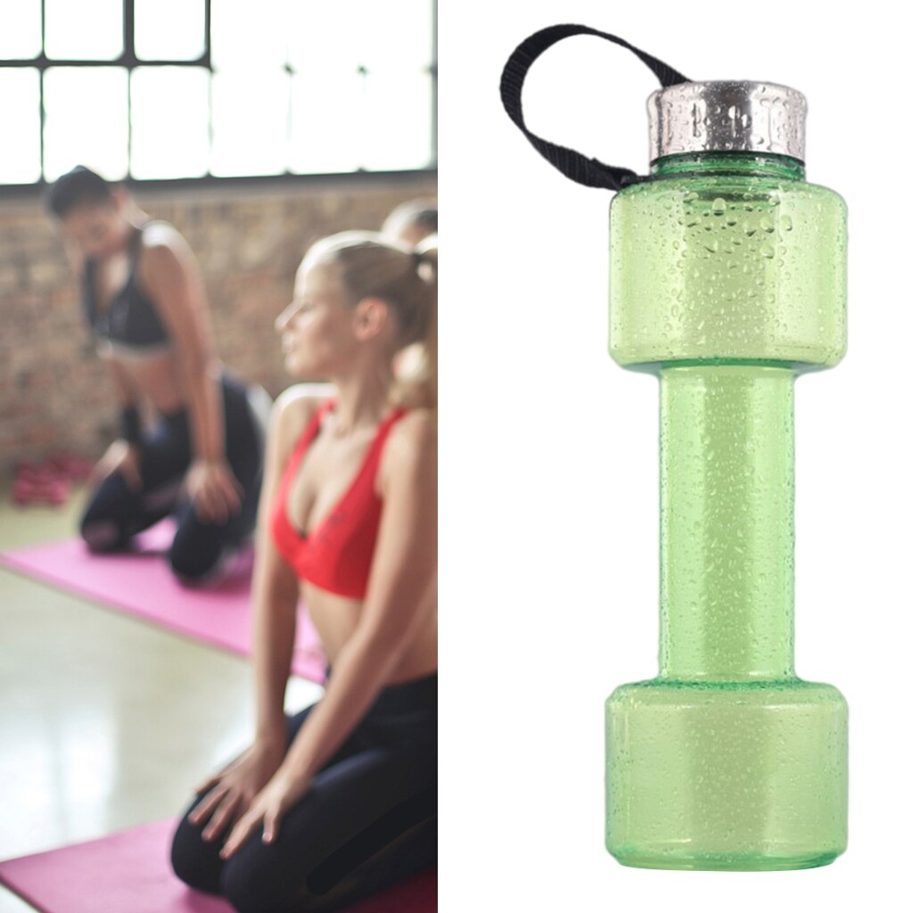 Botella de agua con mancuernas duradera de 750ml, taza deportiva, pesas rellenas de agua para entrenamiento