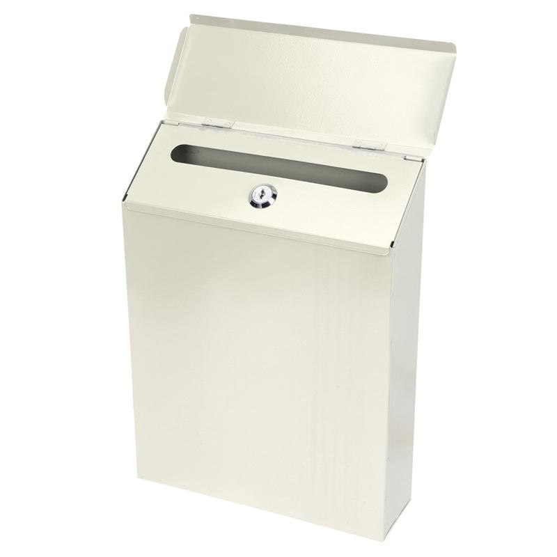 1pc Wall Mounted Mail Box Iron Letter Mail Box Iron Pastoral Style Mailbox Door Wall Letter Box Suggestion Box With Lock 30x23cm