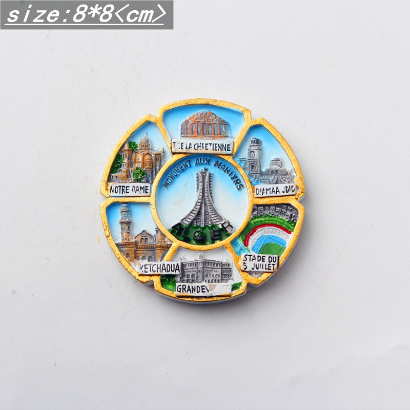 3D Fridge Magnets for ITALY AND BARCELONA AND MALAGA AND ALGER Travel Souvenir Refrigerator Magnetic Sticker Craft Home Decor