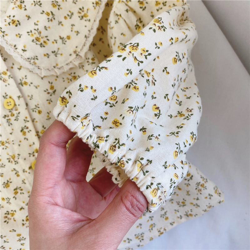 Kleine Lolita Verse Bloemen Shirt En Najaar Product Koreaanse Kinderen Kanten Kraag Top Factory Outlet