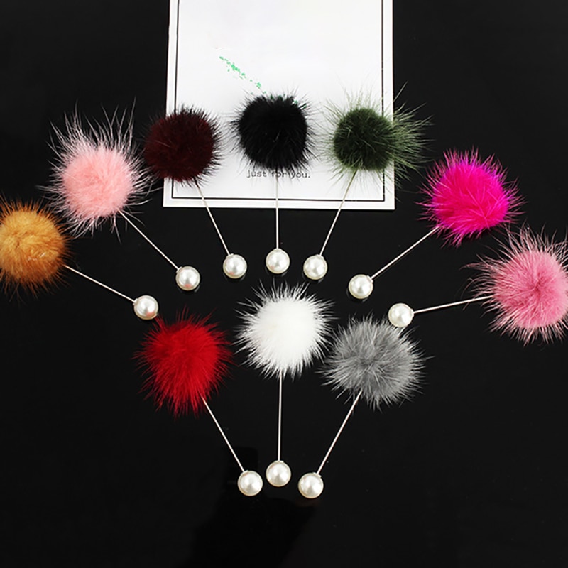 Neue Nette Charme Simulierte Perle Brosche Stifte Für Frauen Koreanischen ist hingefallen Bommel Ball durchbohren Revers Broschen Kragen Schmuck