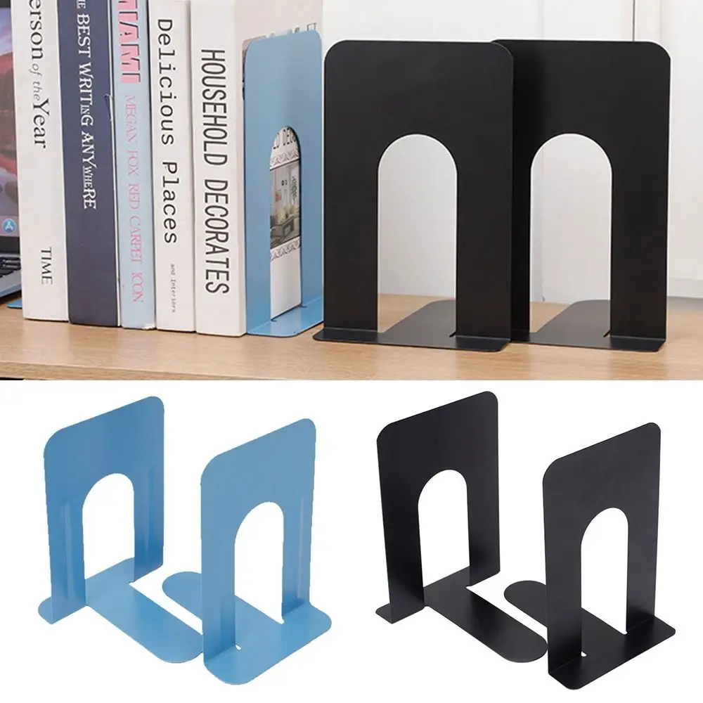 1/2 Stück einfache Buchstützen aus Metall, L-förmig, verdickter Buchständer, rutschfest, für Schreibtisch, Bücherregal, Bücher, Büro