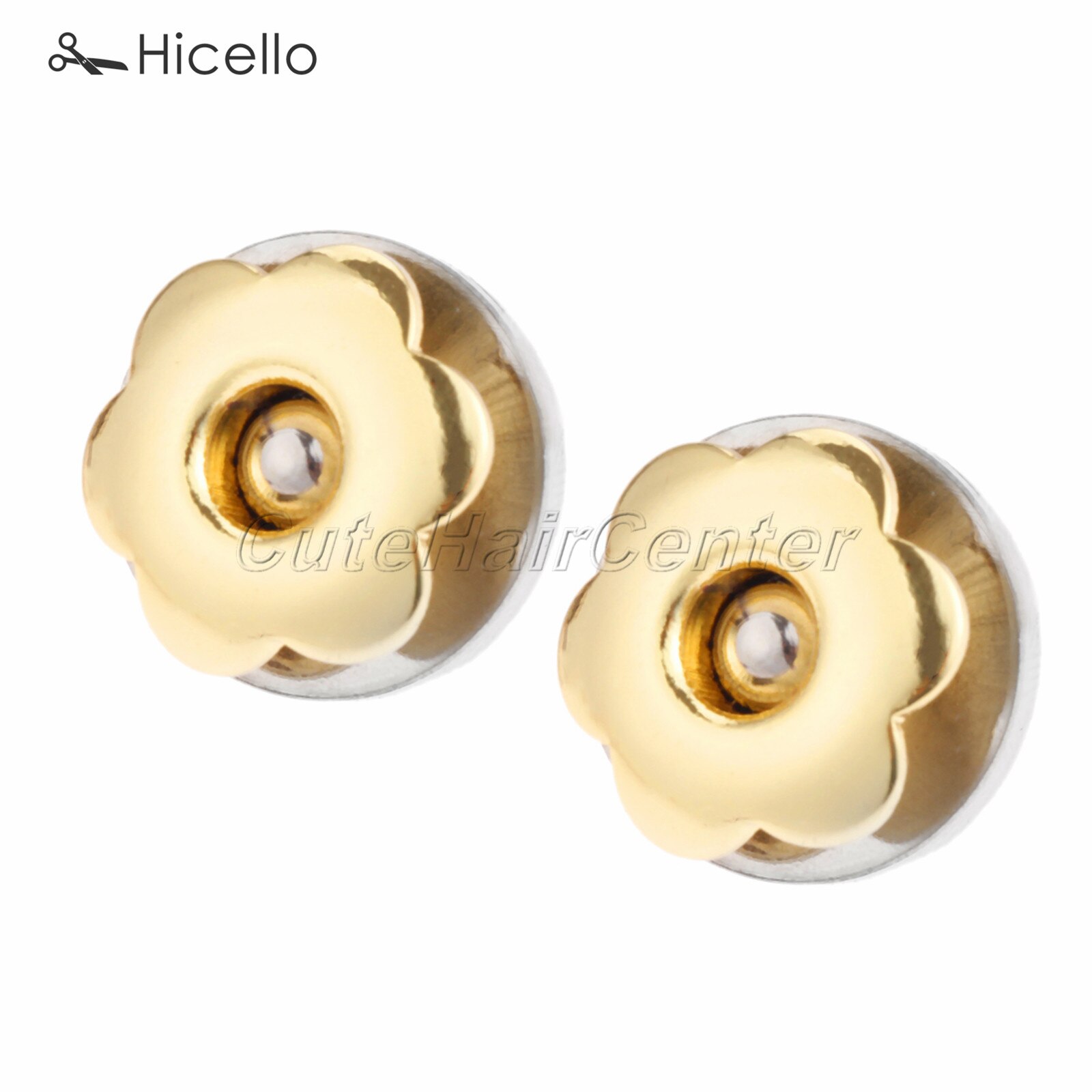 5 sets Metalen Magnetische Snaps 17mm bloemvorm Pruim Gespen Knoppen Druk Decoratie voor Naaien Kleding Bag Portemonnees Hicello: Gold