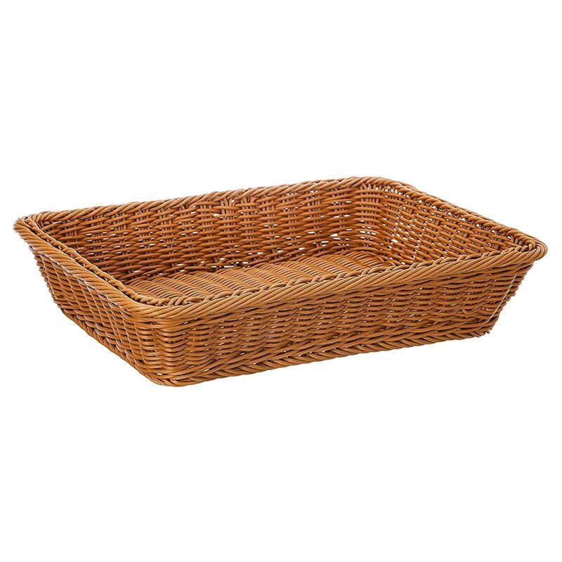 16 Inch Wicker Storage Basket,Bread Basket Shop Supermarket Display Basket Woven Food Fruit Restaurant Serving Basket: Default Title