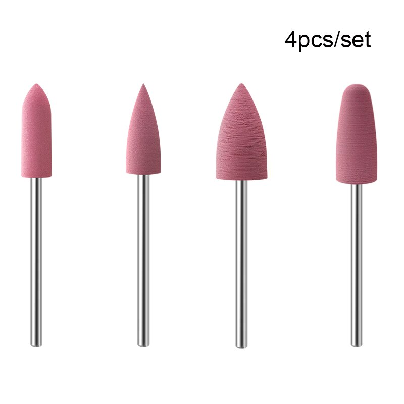Kads Rubber Silicon Nail Boren Set Elektrische Frezen Voor Manicure Machine Nail Bestanden Roterende Nail Boor Tool: Set 4