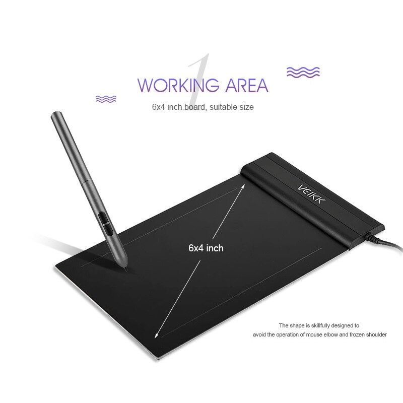 S640 6x4 inch 5080 LPI Electronic Graphic Tablet writing electronics graphic tablet drawing pad Ultra Thin Portable Hand