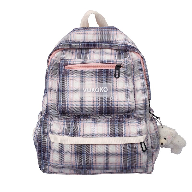 Canvas Backpack - Preppy Style - School Book Laptop Bag for Teenager Students - Under 20L: Purple / Only Bag