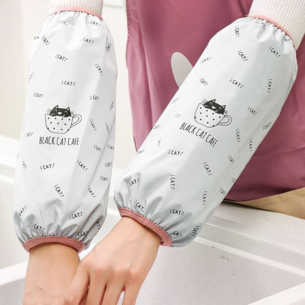 Polsino impermeabile maniche lunghe in stile coreano polsini repellenti per olio e sporco proteggi maniche per abbigliamento polsino per la pulizia della casa della cucina: LIGHT BLUE