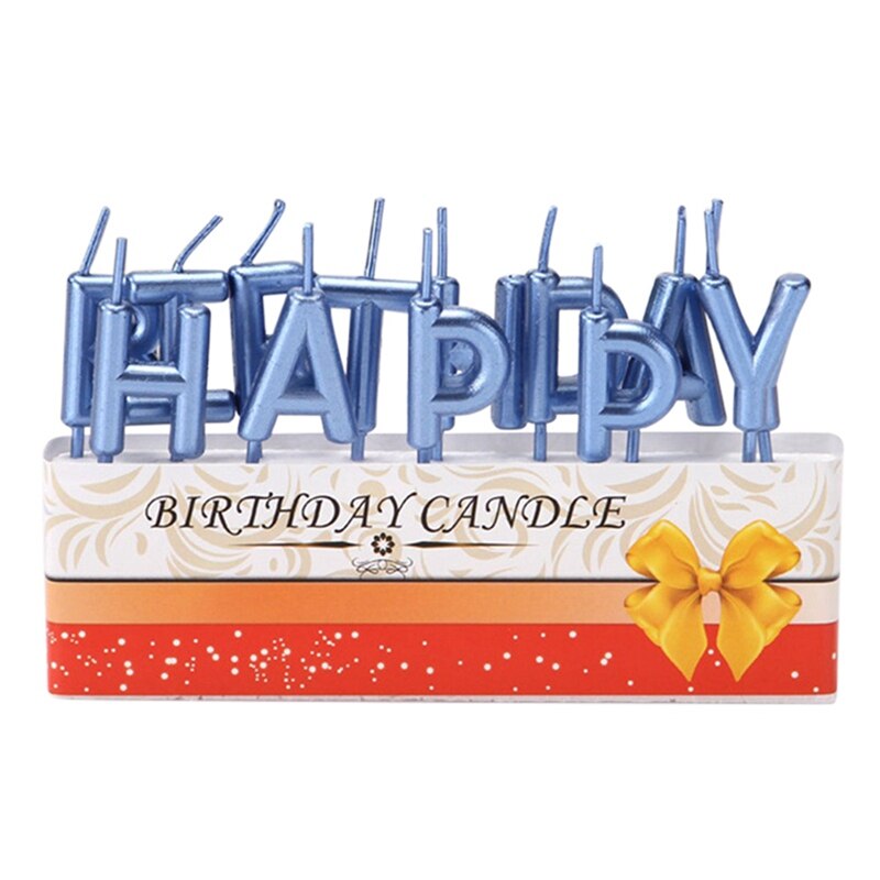 Colorful Birthday Candles HAPPY BIRTHDAY Letters Candle Cake Decoration Supplies