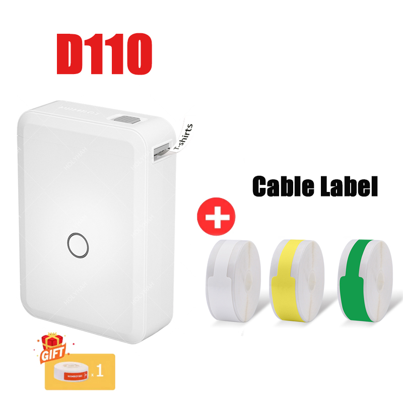 D110 Label Printer Cable Label Maker Wireless Printer Tape Included Multiple Templates Available for Phone Office Home: gray