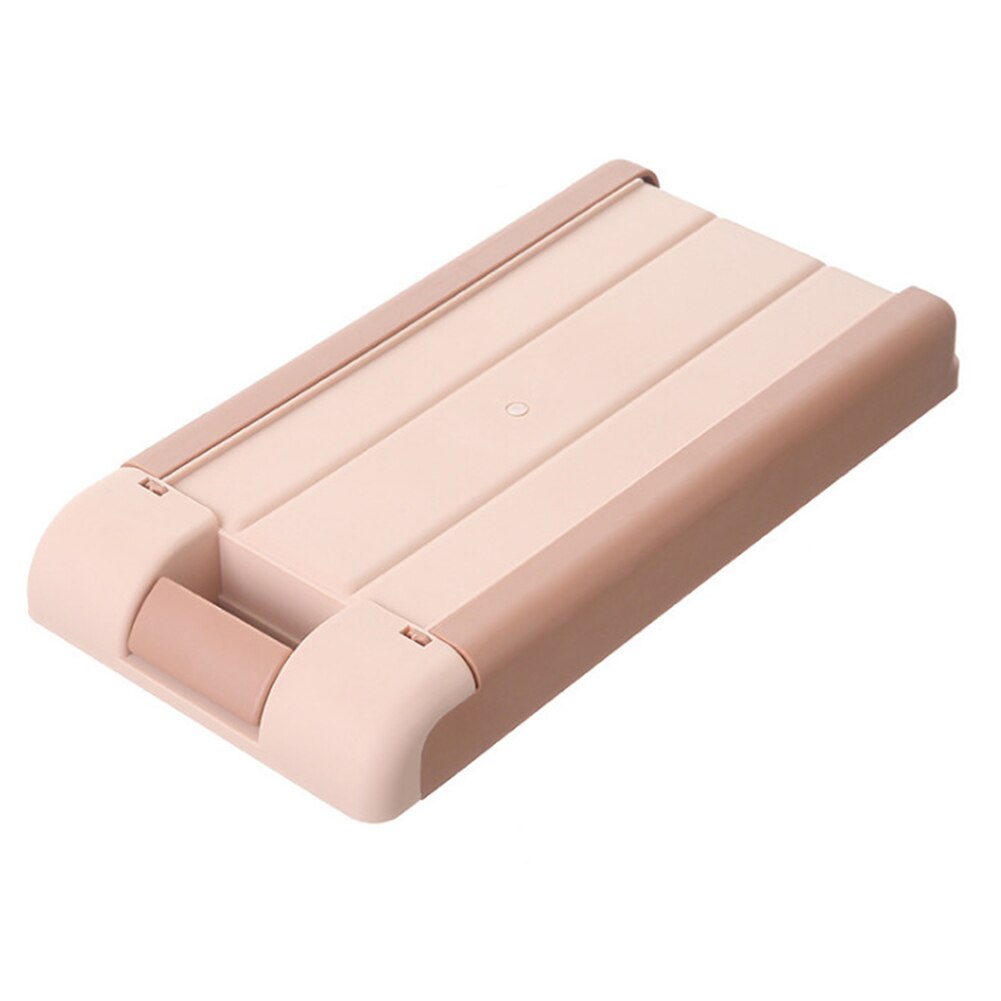 Invisible Under Desk Drawer Storage Box Space Saving Self-adhesive Pen Organizer Case Table Organizer Box for Students: Pink