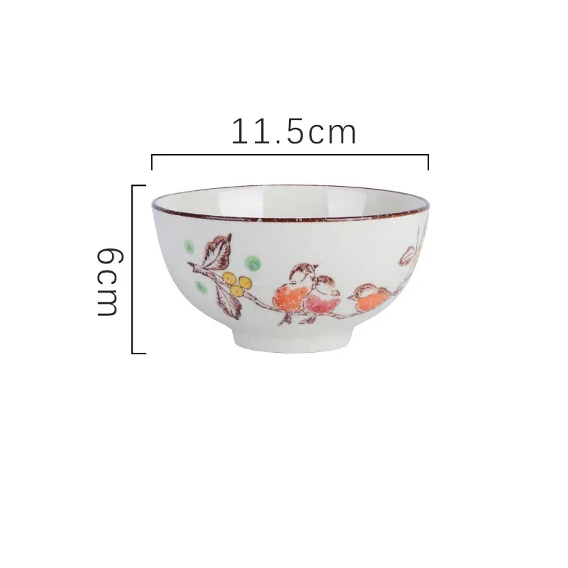 Ciotola di riso per uso domestico in ceramica da 4.5 pollici ristorante retrò giapponese stoviglie per la casa che mangiano piatti ciotola per zuppa: Rosso