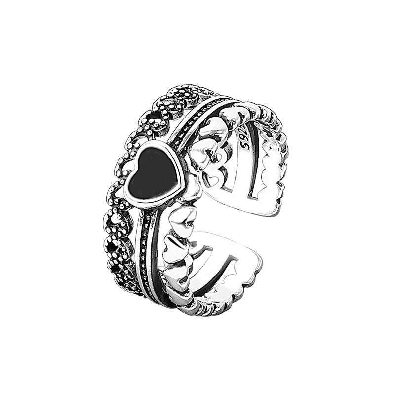 Regalo romantico delle donne all'ingrosso dei monili dell'anello di fidanzamento delle signore del cuore di amore placcato argento 30% a buon mercato