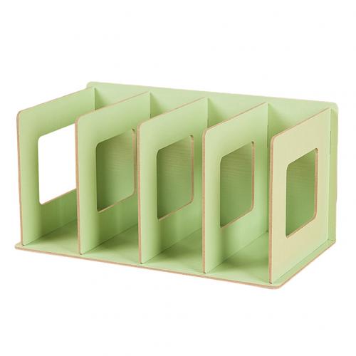 Estantería Simple de varios niveles para libros, estante de almacenamiento original de 4 rejillas para libros y artículos diversos, gabinete de madera DIY, estante de escritorio para libros para niños y el hogar: Verde