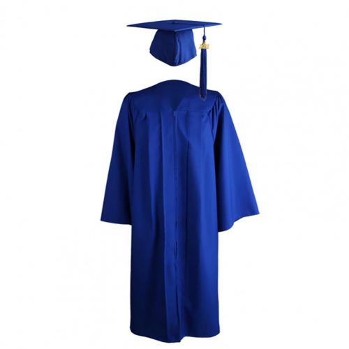 Unisex Adult Graduation Gown Robes Cap Clothing Set For High School University Academic Dress Collage Student Uniform 2XL: Royal Blue / XL