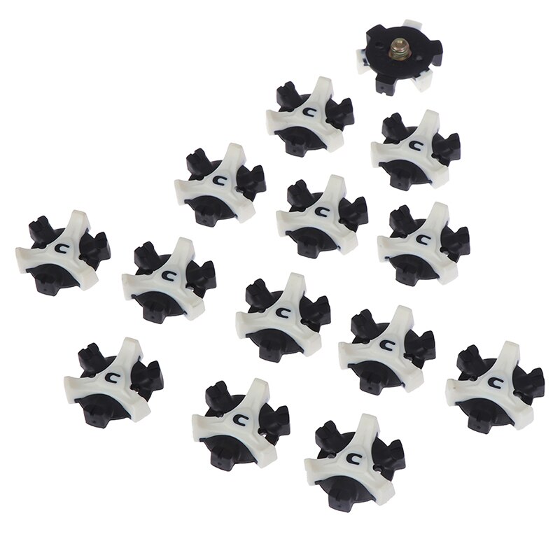 14 Stks/partij Fast Twist Schoen Spikes Vervanging Accessoires Golf Training Aids Zwart + Wit Rubber Golf Spikes Pins 1/4 Turn