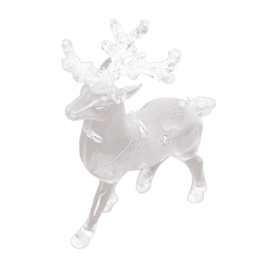 1Pc 14x12CM Transparent Acrylic Christmas Elk Ornament Reindeer Desktop Decoration for Home Store Showcase