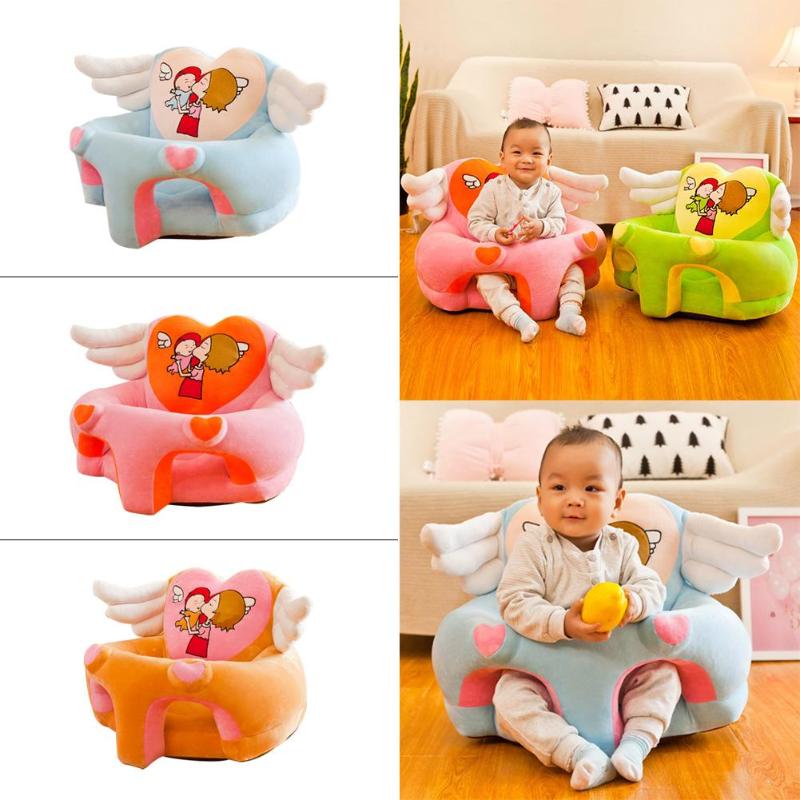 Farverigt spædbarnssofa sofadæksel sofa support sæde lære at sidde fodring stol blødt sædetaske rejse bilsæde i 0-12 måneder baby