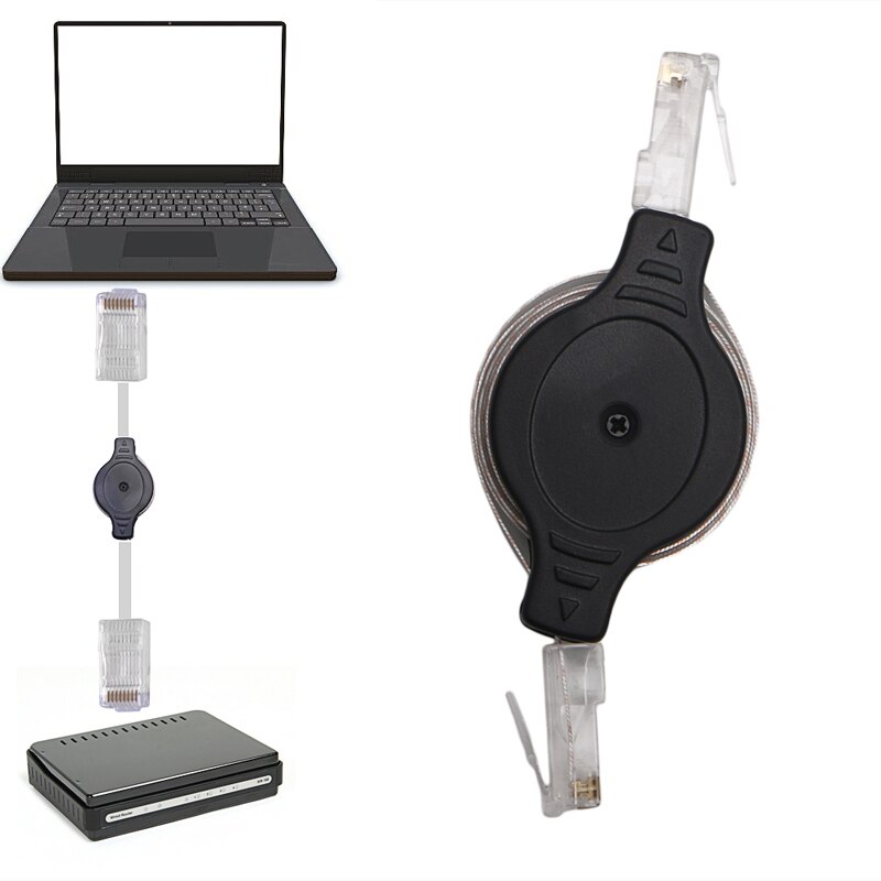 1.5M 5FT Retractable RJ45 LAN Cable Cord Ethernet Internet Network For Computer