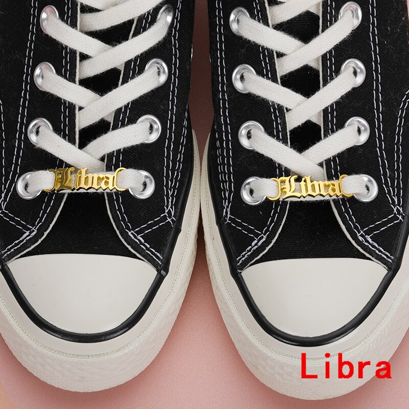 Nette Baby Mädchen Edelstahl Schuh Schnalle Sternzeichen Schuh Schnalle Für Frauen Männer Gold Schnürsenkel Tag Charme Schmuck Zubehör BFF: Libra