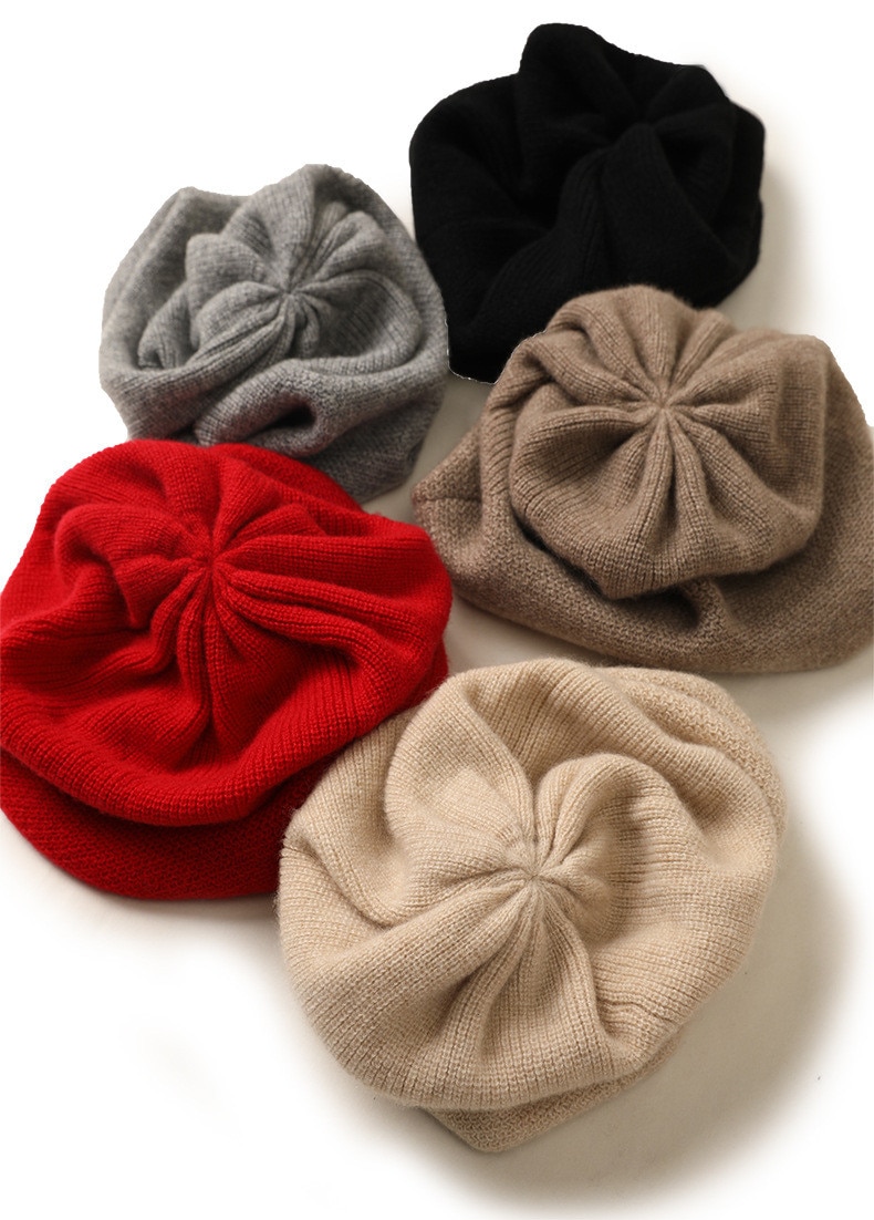 Naizaiga 100%  kashmir solid stickad dammössa varm mössa  ,sn315