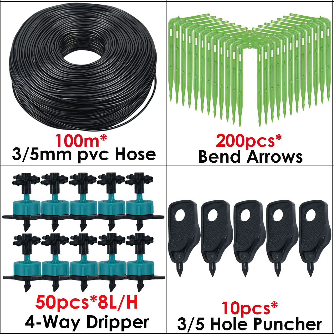 KESLA 10-100M 2L 4L 8L/H Garden Micro Drip Irrigation 1/8'' Hose Emitter Watering System Kit 3/5mm Arrow Dripper Tool Greenhouse