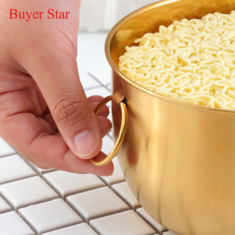 304 rustfritt stål 5 farger kinesisk instant noodle bolle med lokk håndtak matbeholder husholdningsredskaper suppe ris salat bolle