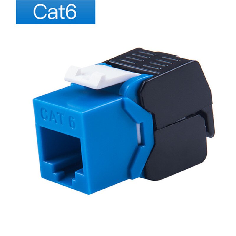 RJ45 Connector Cat6 Jack Modules RJ 45 Female Tool Less Cat 6 Keystone Repeatable Using For 23-26AWG Cable 15u&quot; Gold Plated: Blue / 20pcs