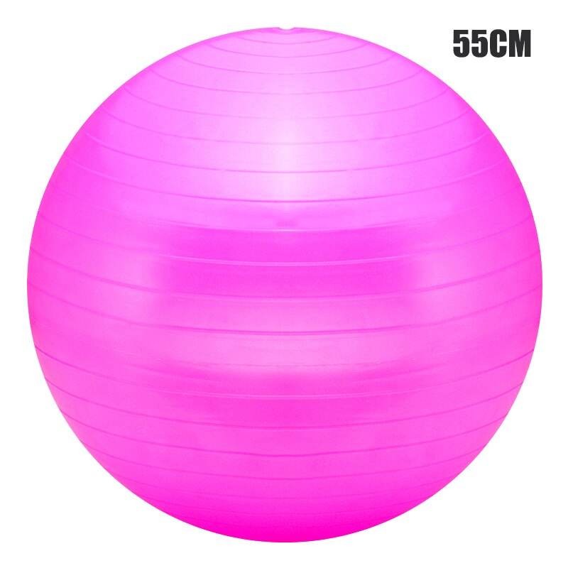Sport pilates ballen yoga fitness gym antislip balans stabiliteitsbal oefening ontspanning spiermassage 55/65/75cm met opblaasbaar: Roze 55