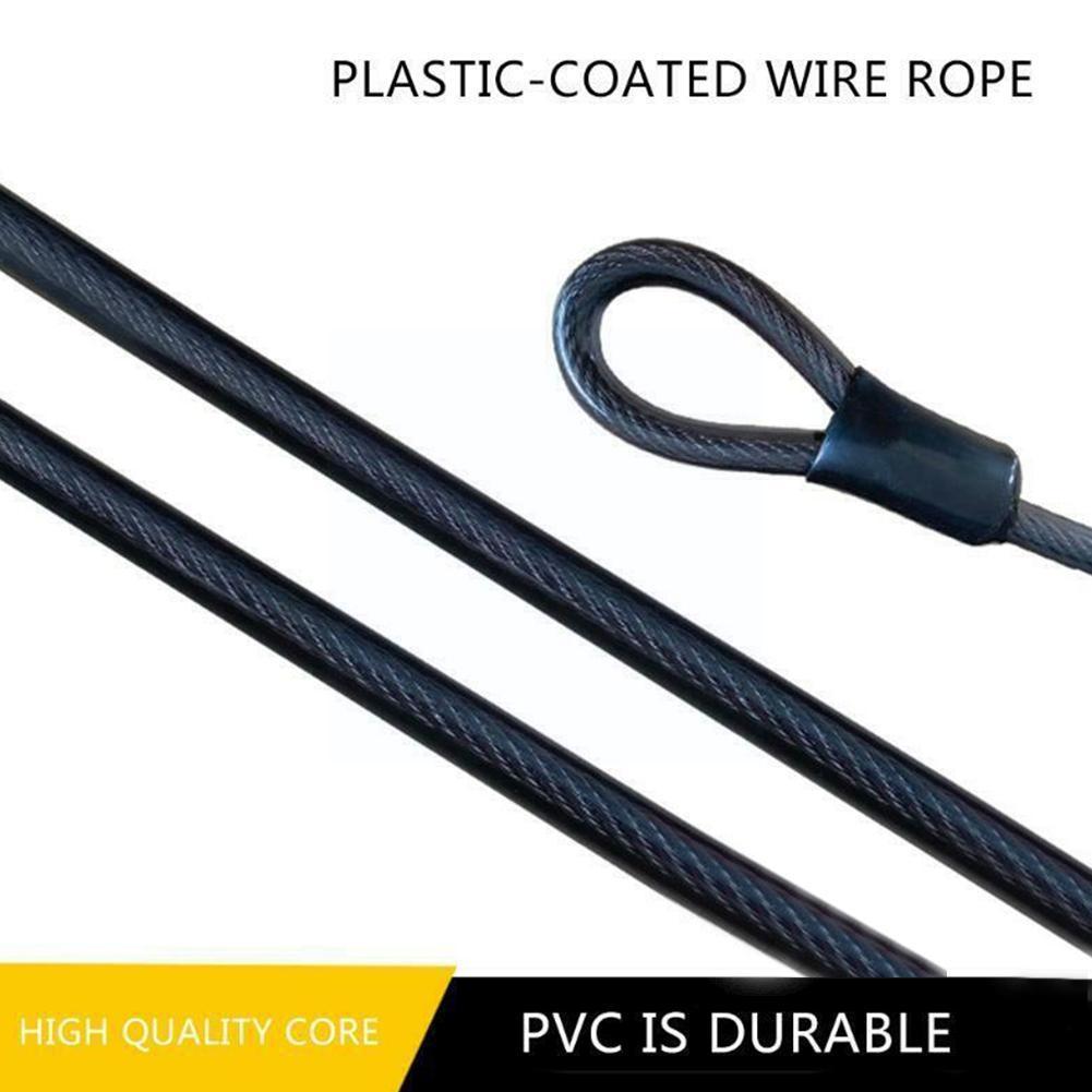 Bicycle Alarm With Leather Rubber Coated Plastic Wire Way Wire Rope Wire Lock Safety Bicycle Lock Anti-theft Rope B3c2