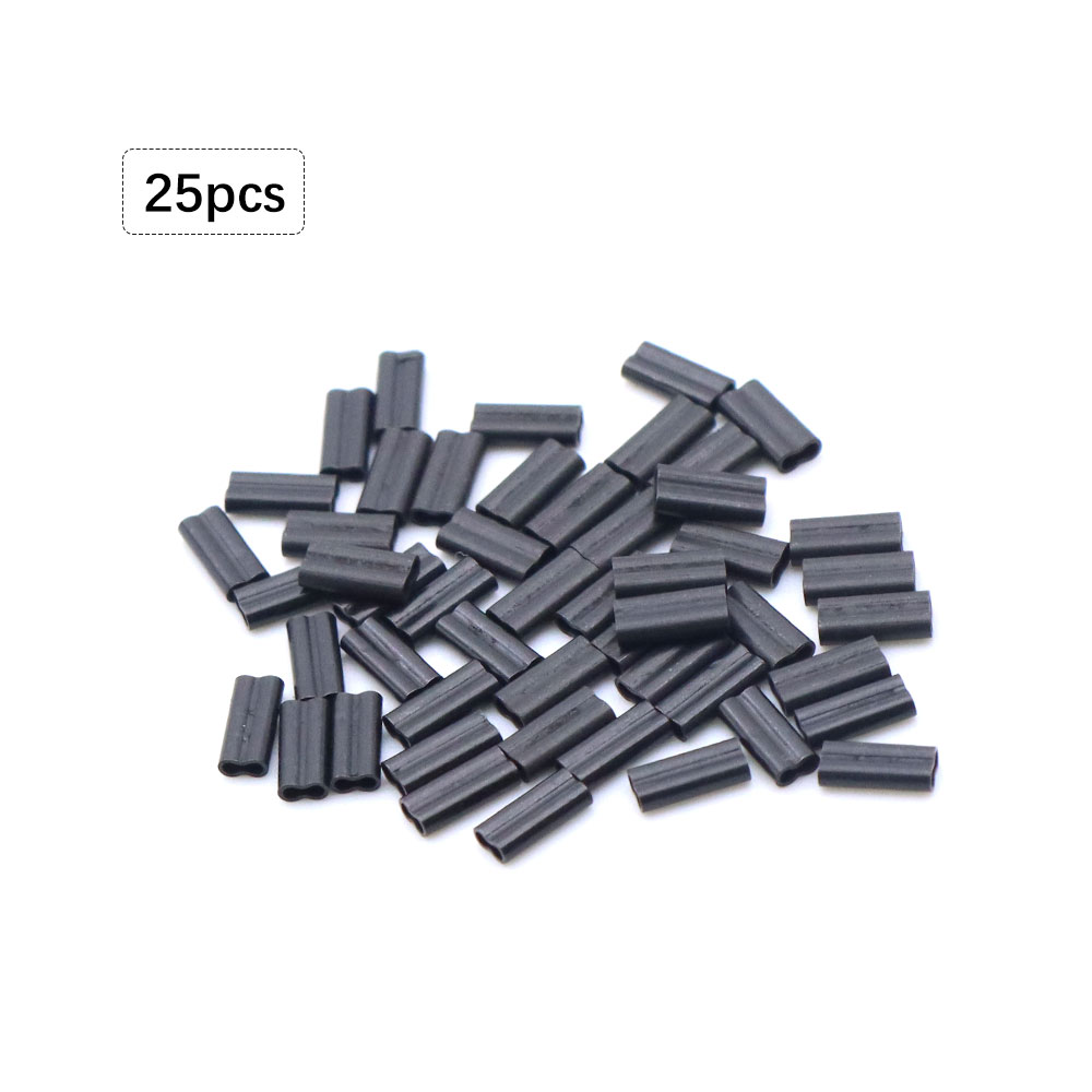 Fundas Krimps para pesca de carpa, accesorios para aparejos de carpa Chod, sedal de pesca de fluorocarbono, aparejos terminales de tubo de prensado, 25 uds.