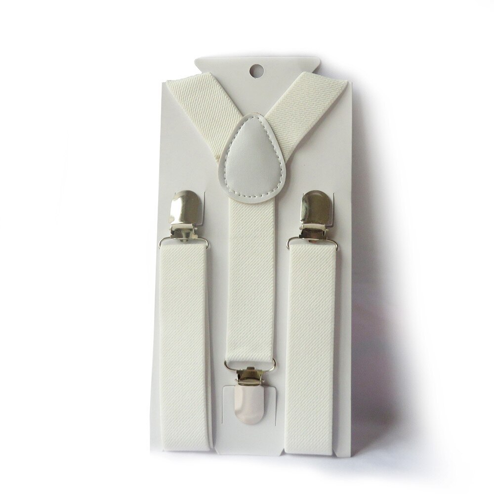 Cute Baby Boys Girl Clip on Suspender Y Back Child Elastic Suspenders Braces: White