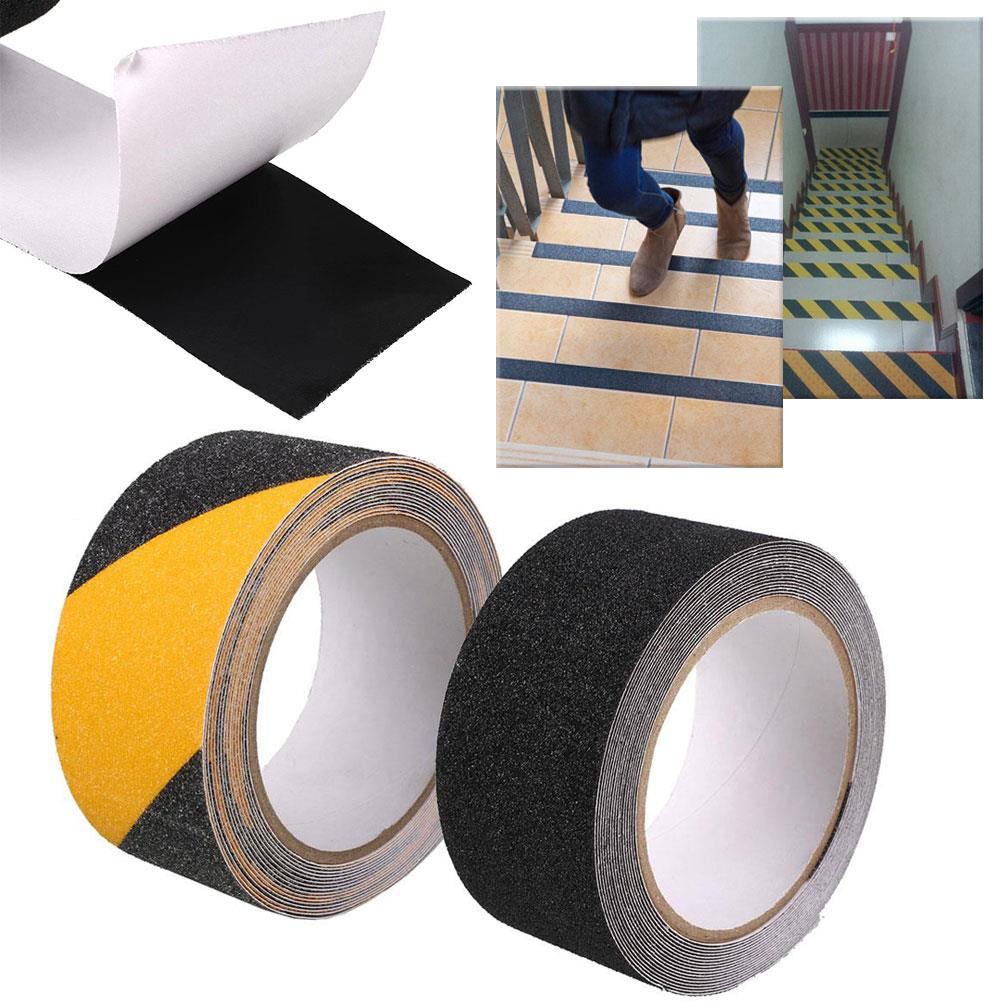 Zwart geel pvc vloer badkamer zwembad antislip mat waarschuwingstape
