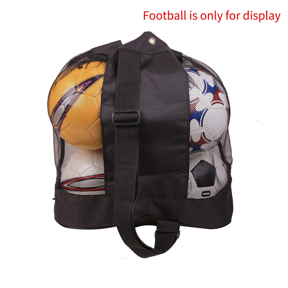 Mesh Ball Bag Sports Equipment Drawstring Single Shoulder Basketball Sack Volleyball Soccer Adjustable Strap Easy Carry Outdoor