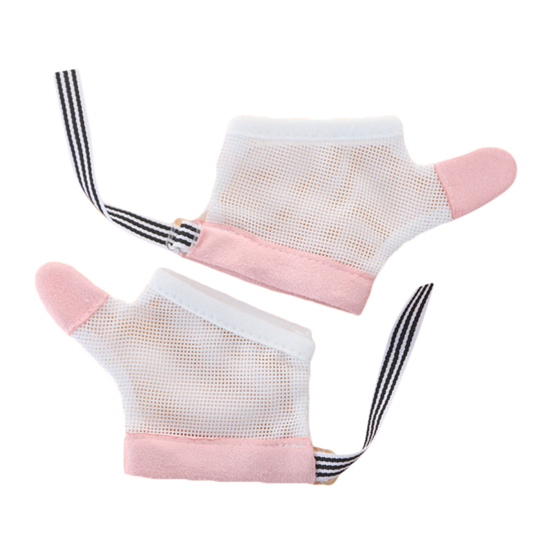 1 Pair Children Infant Anti Biting Eat Hand Protection Gloves Baby Prevent Bite Fingers Nails Glove For Toddle Kids Harmless Set: pink for thumb S