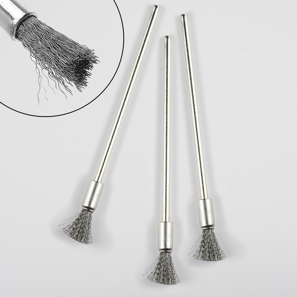 Brosse de roue en fil d&#39;acier inoxydable 3 pièces/ensemble, outil rotatif pour Mini perceuse Dremel polissage Dremel bobine atomiseur nettoyage