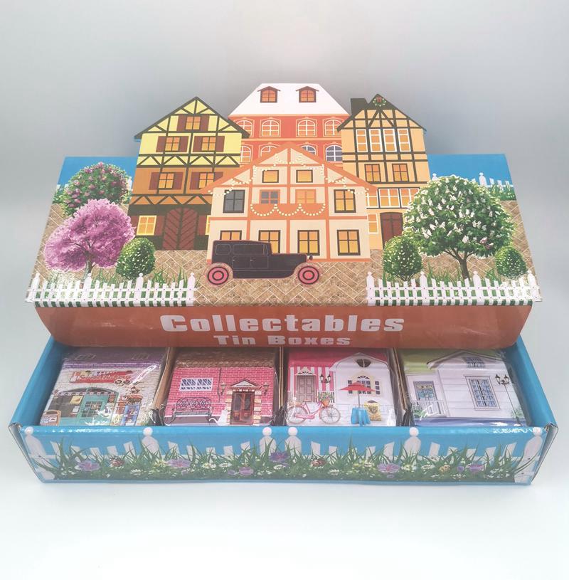 Hochzeit Party Kasten Haus bilden Mini sammeln Zinn Kasten Süssigkeit Backen Kekse Keks fallen Dekorationen für Haus